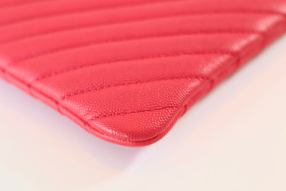 Chanel Chevron Clutch Pink