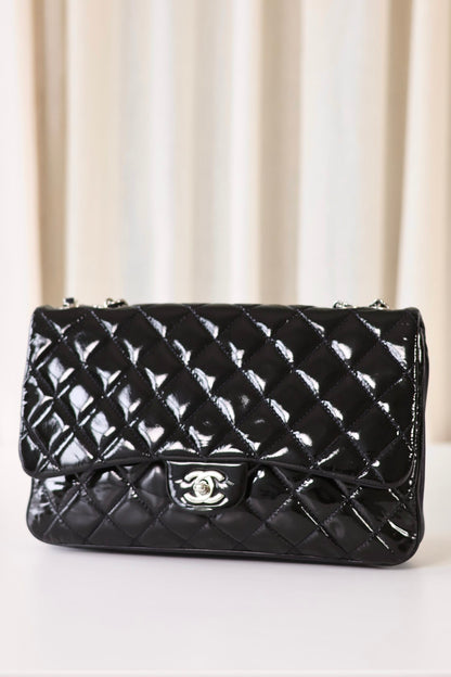 Chanel patent single flap bag