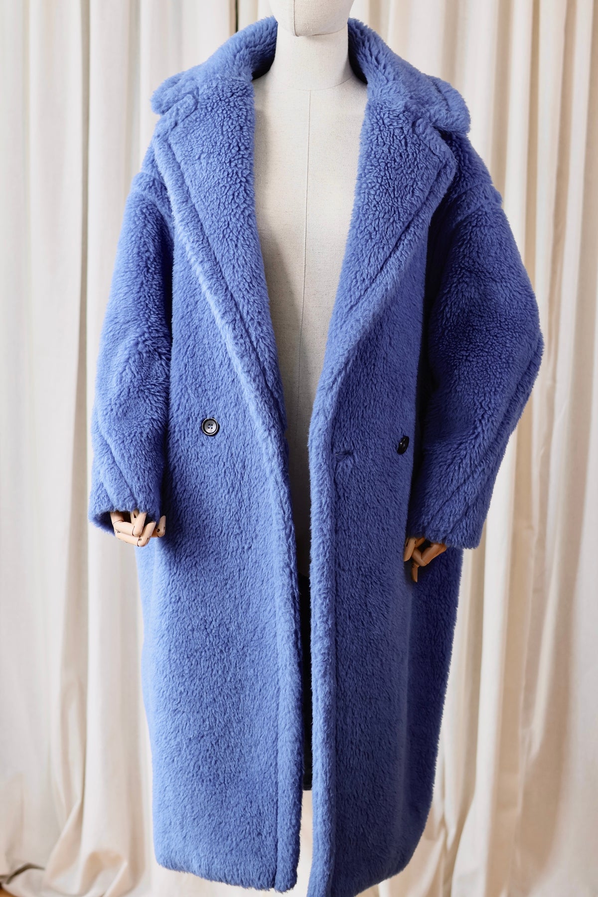 Max Mara Teddy Blue Wool Coat