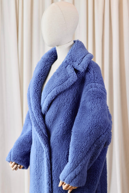 Max Mara Teddy Blue Wool Coat