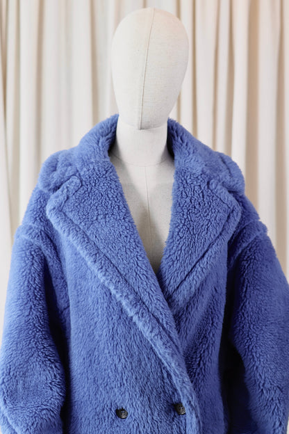 Max Mara Teddy Blue Wool Coat