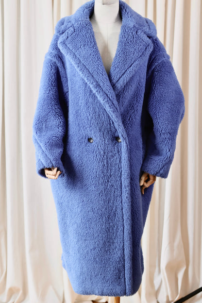 Max Mara Teddy Blue Wool Coat