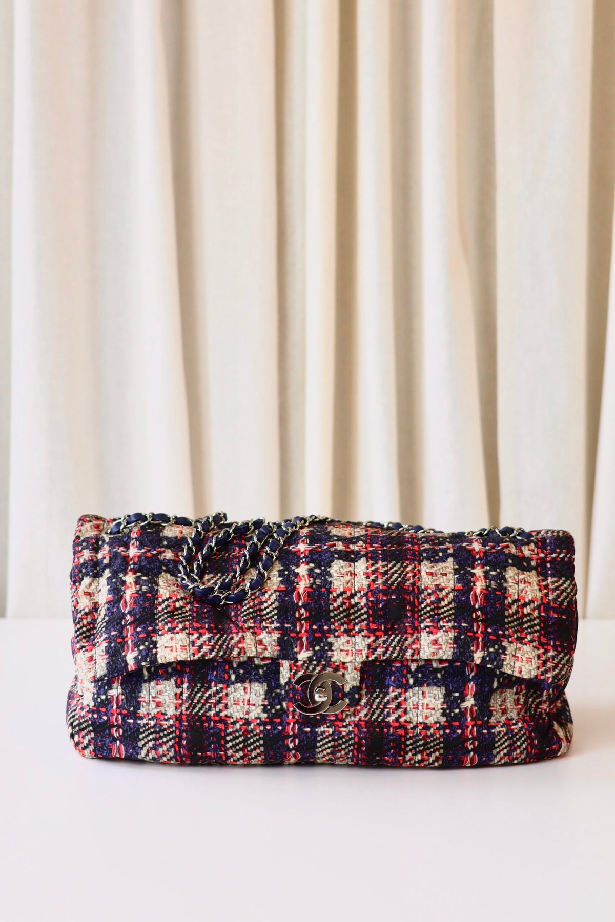 Chanel fabric single flap bag