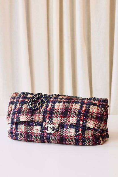Chanel fabric single flap bag