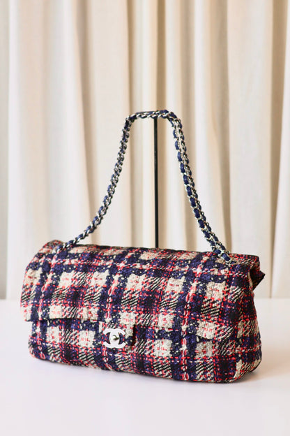 Chanel fabric single flap bag