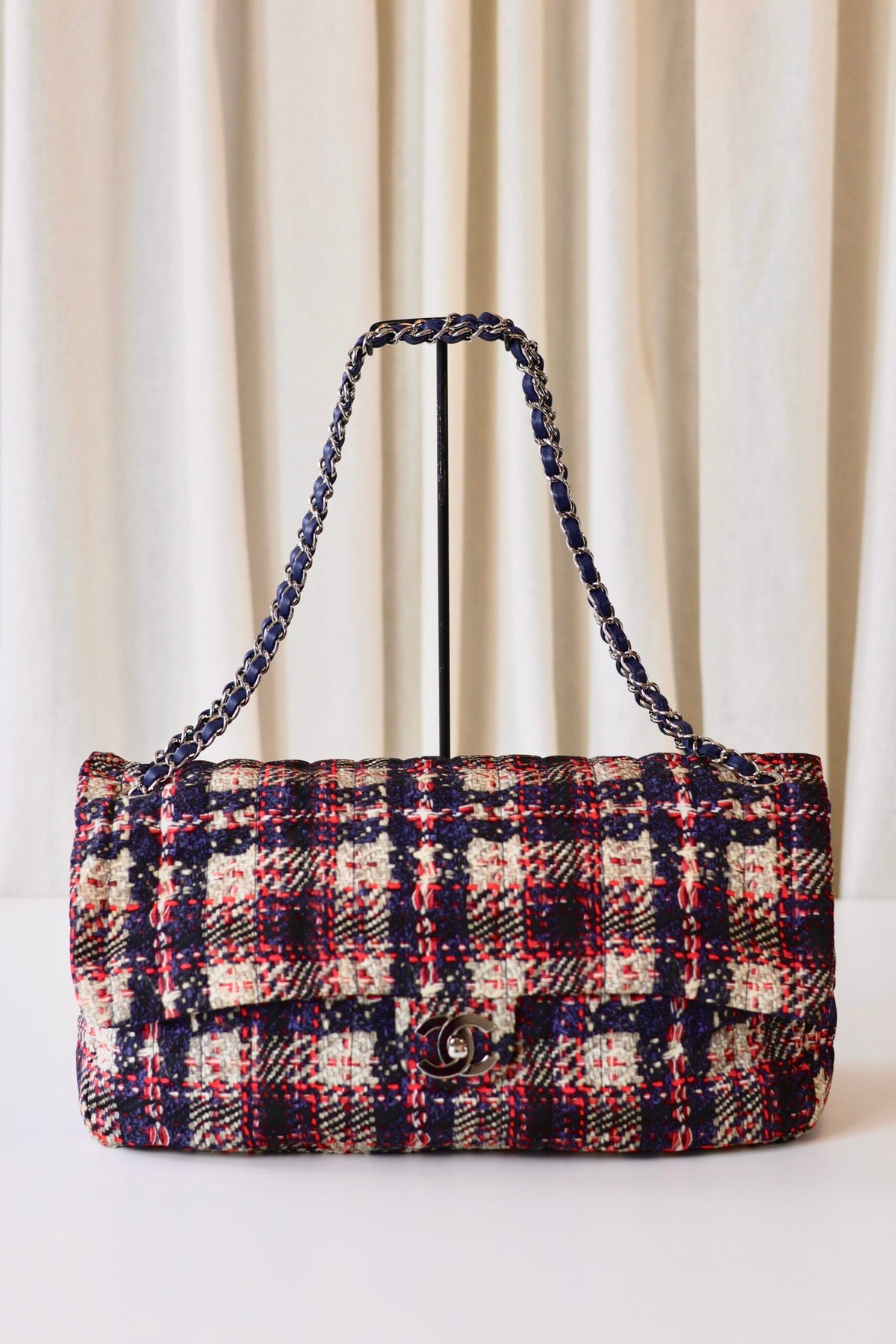Chanel fabric single flap bag