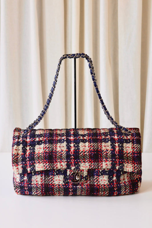 Chanel fabric single flap bag