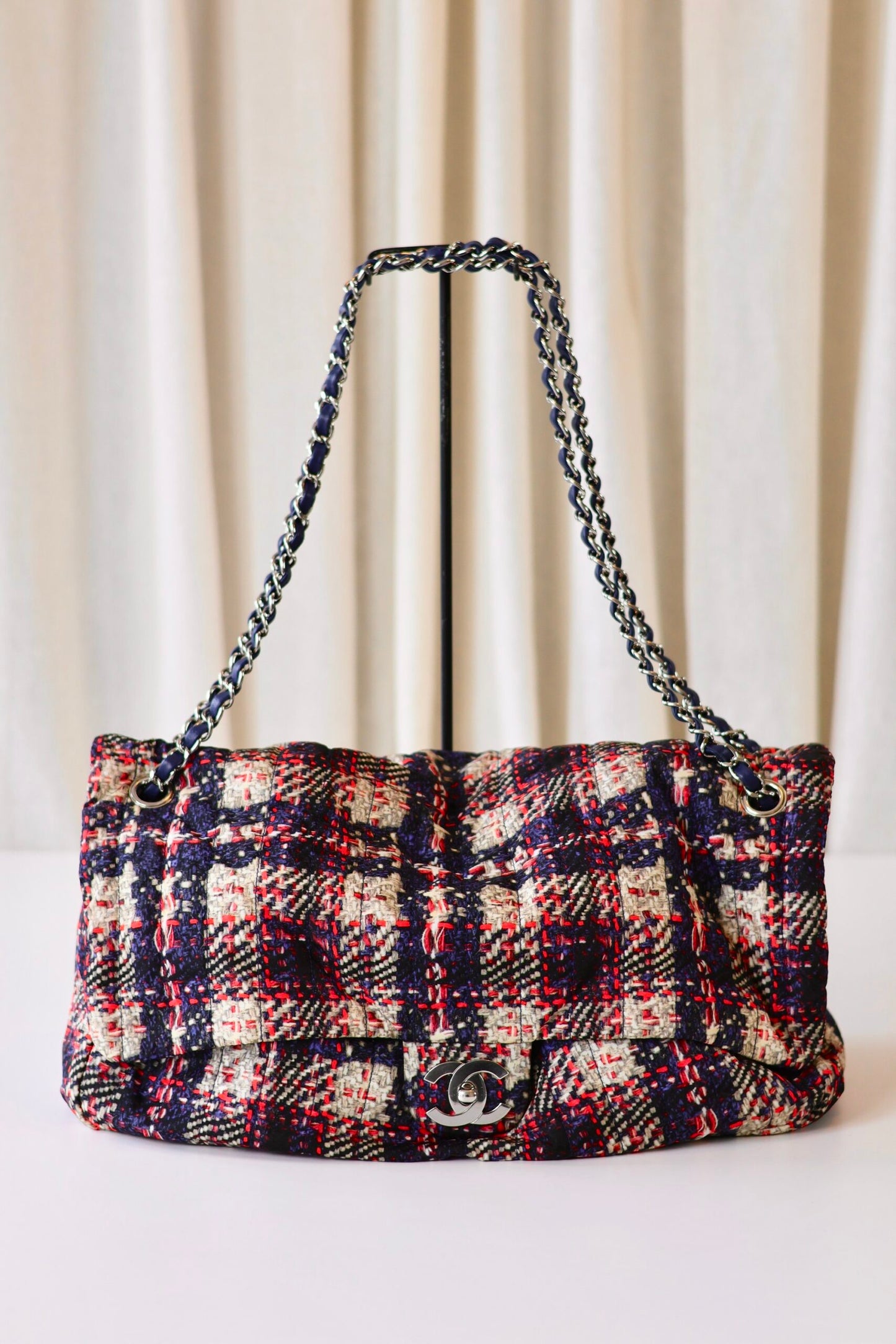 Chanel fabric single flap bag