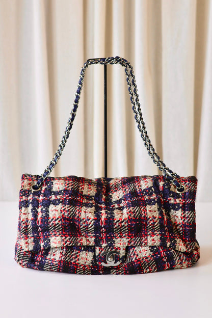 Chanel fabric single flap bag