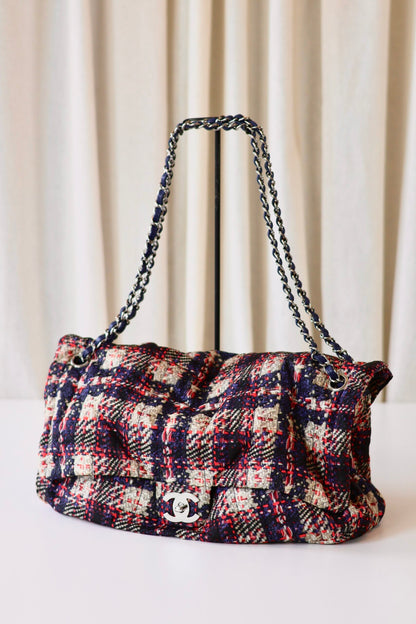 Chanel fabric single flap bag