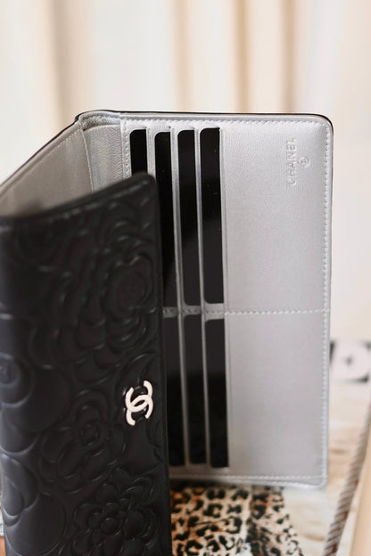 Chanel Camellia Wallet Black