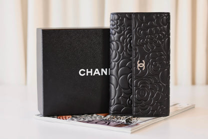 Chanel Camellia Wallet Black