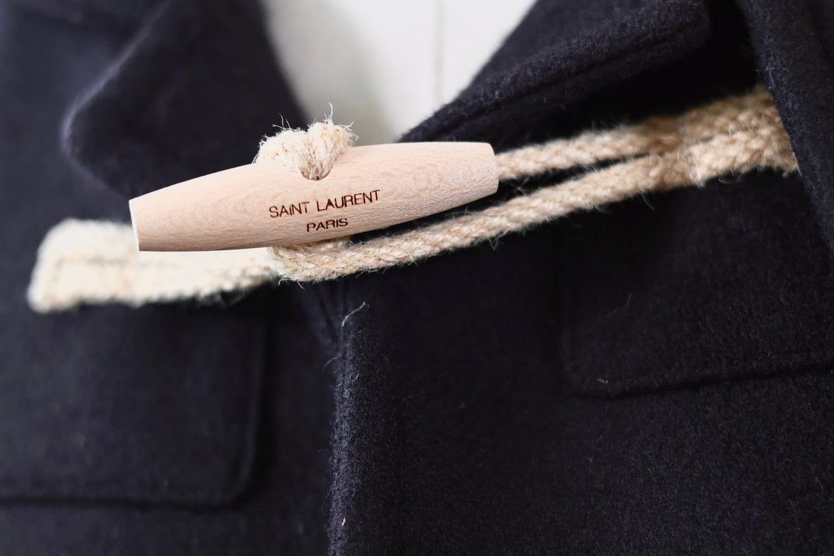 Saint Laurent Wool Duffle Coat Black