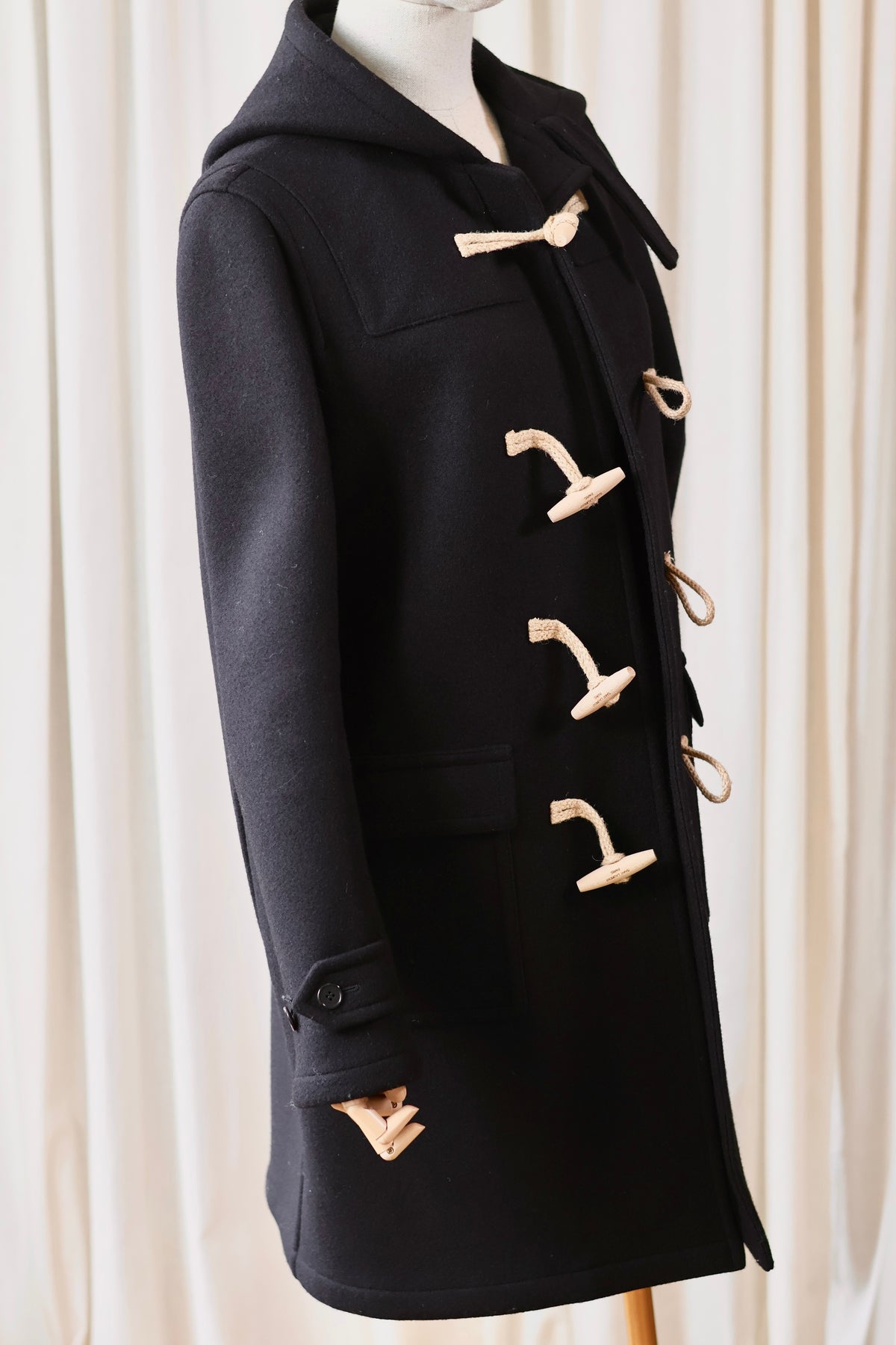 Saint Laurent Wool Duffle Coat Black