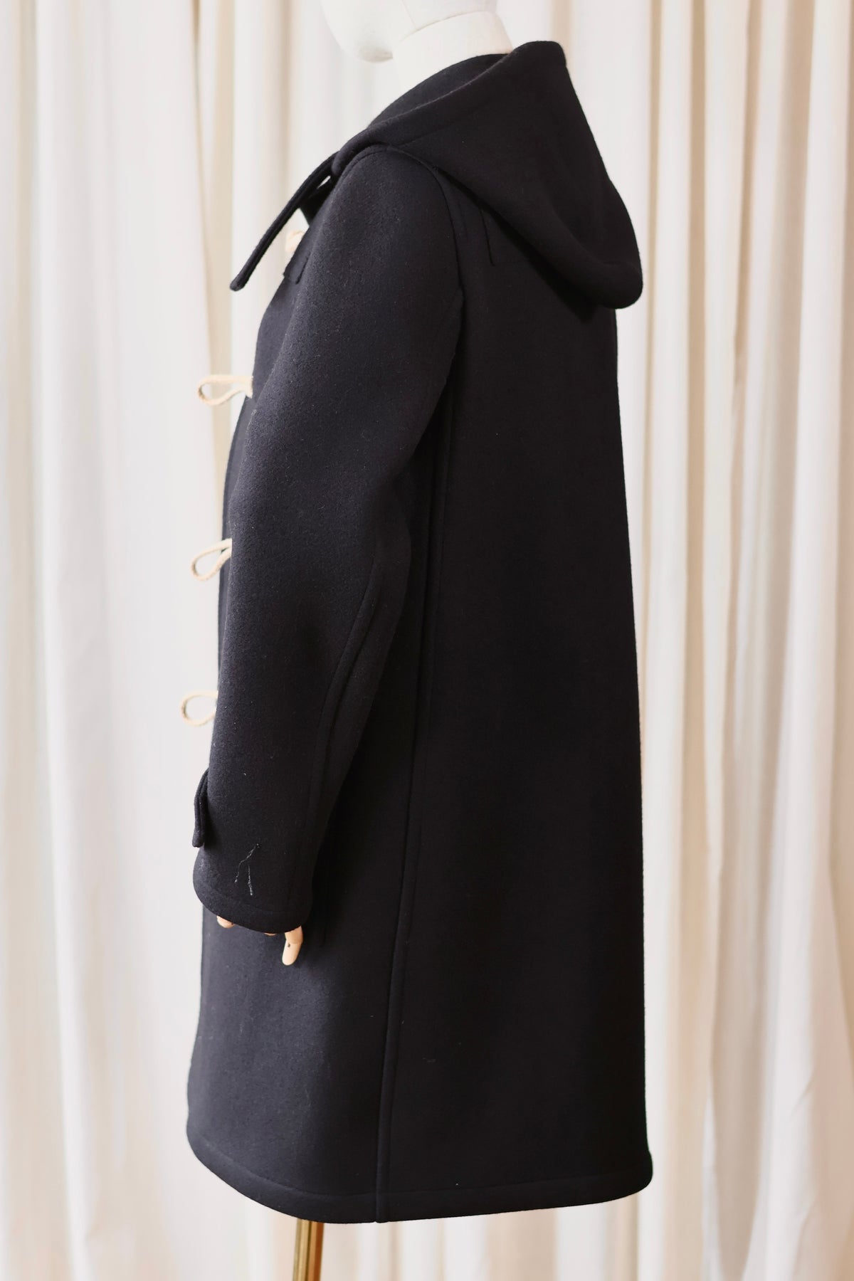 Saint Laurent Wool Duffle Coat Black