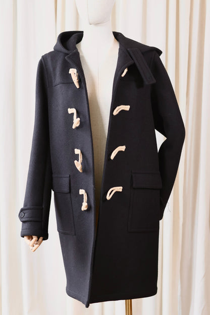 Saint Laurent Wool Duffle Coat Black
