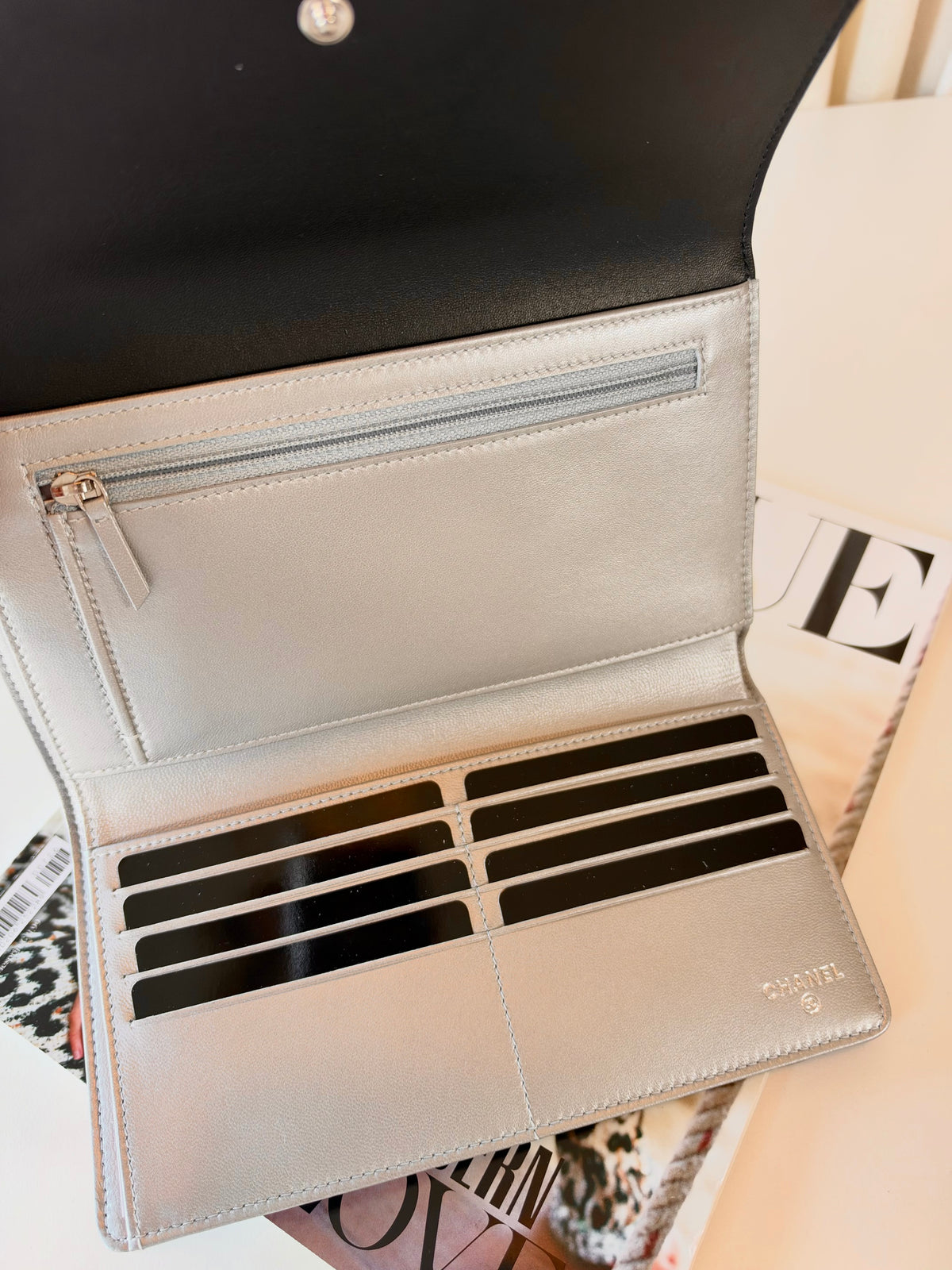 Chanel Camellia Wallet Black