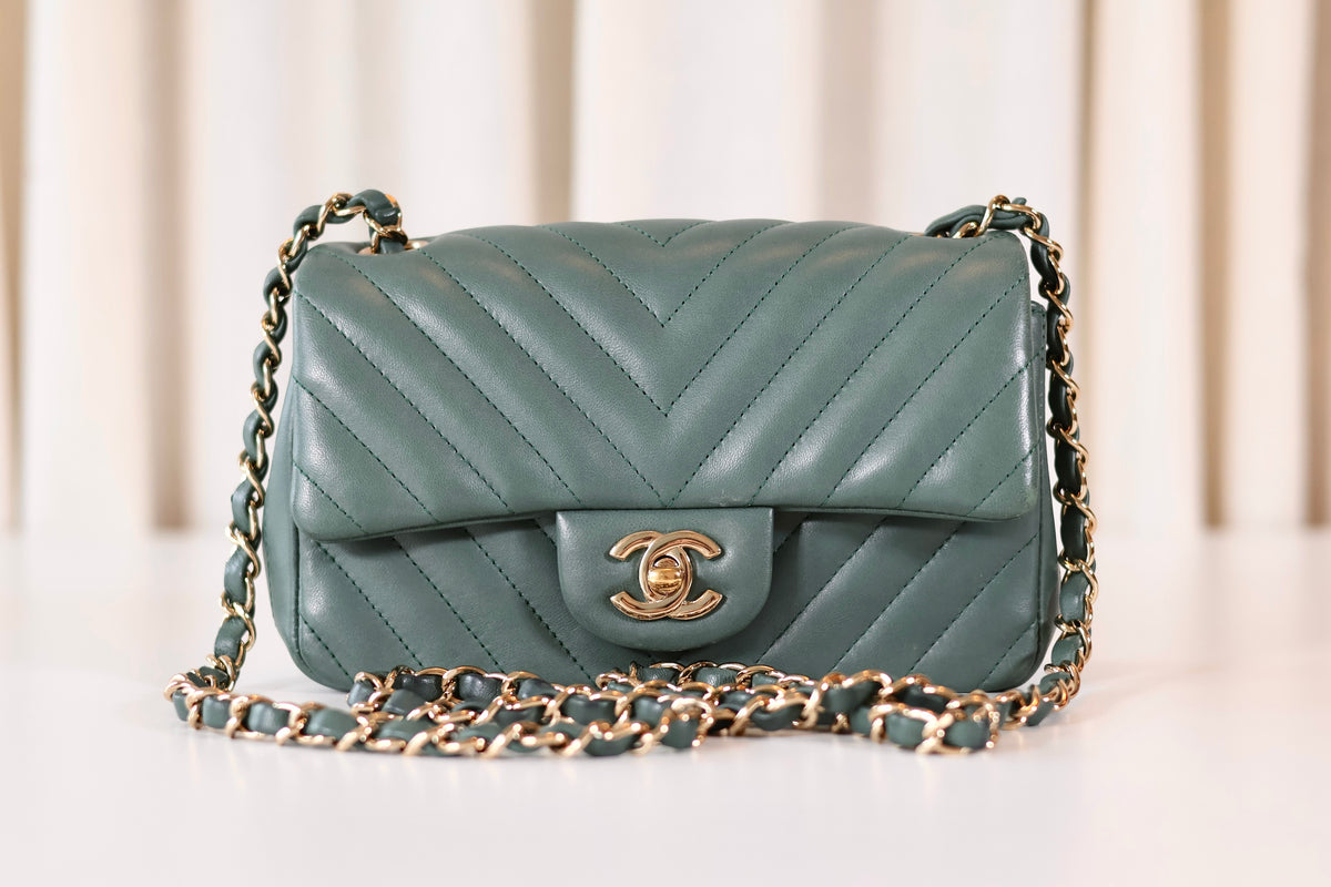 Chanel Chevron Rectangular Green