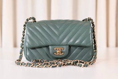 Chanel Chevron Rectangular Green