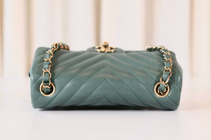Chanel Chevron Rectangular Green