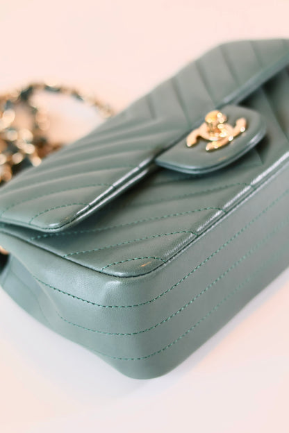 Chanel Chevron Rectangular Green