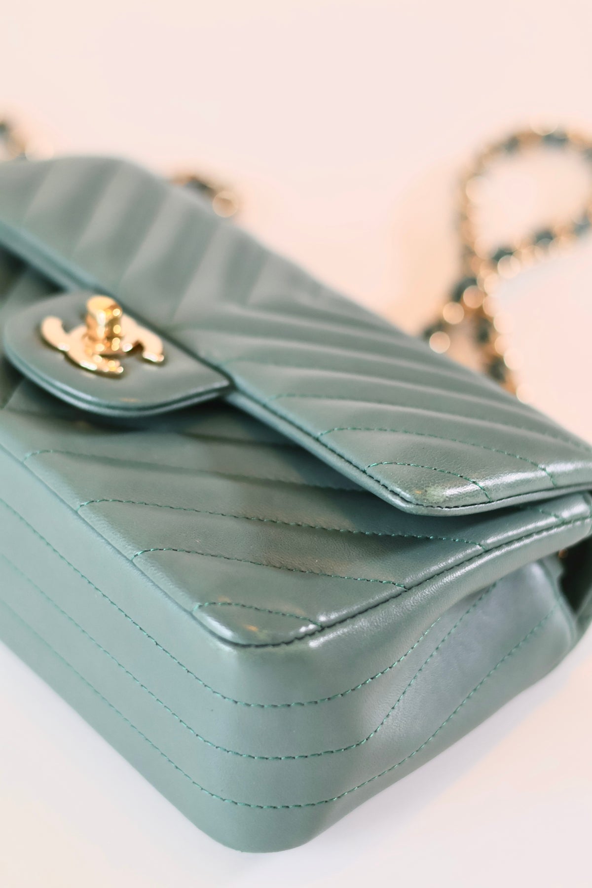 Chanel Chevron Rectangular Green