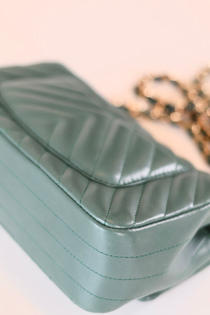 Chanel Chevron Rectangular Green