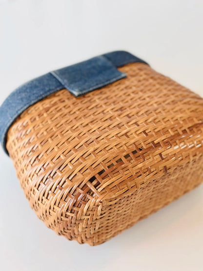 Rare Chanel denim wicker vanity