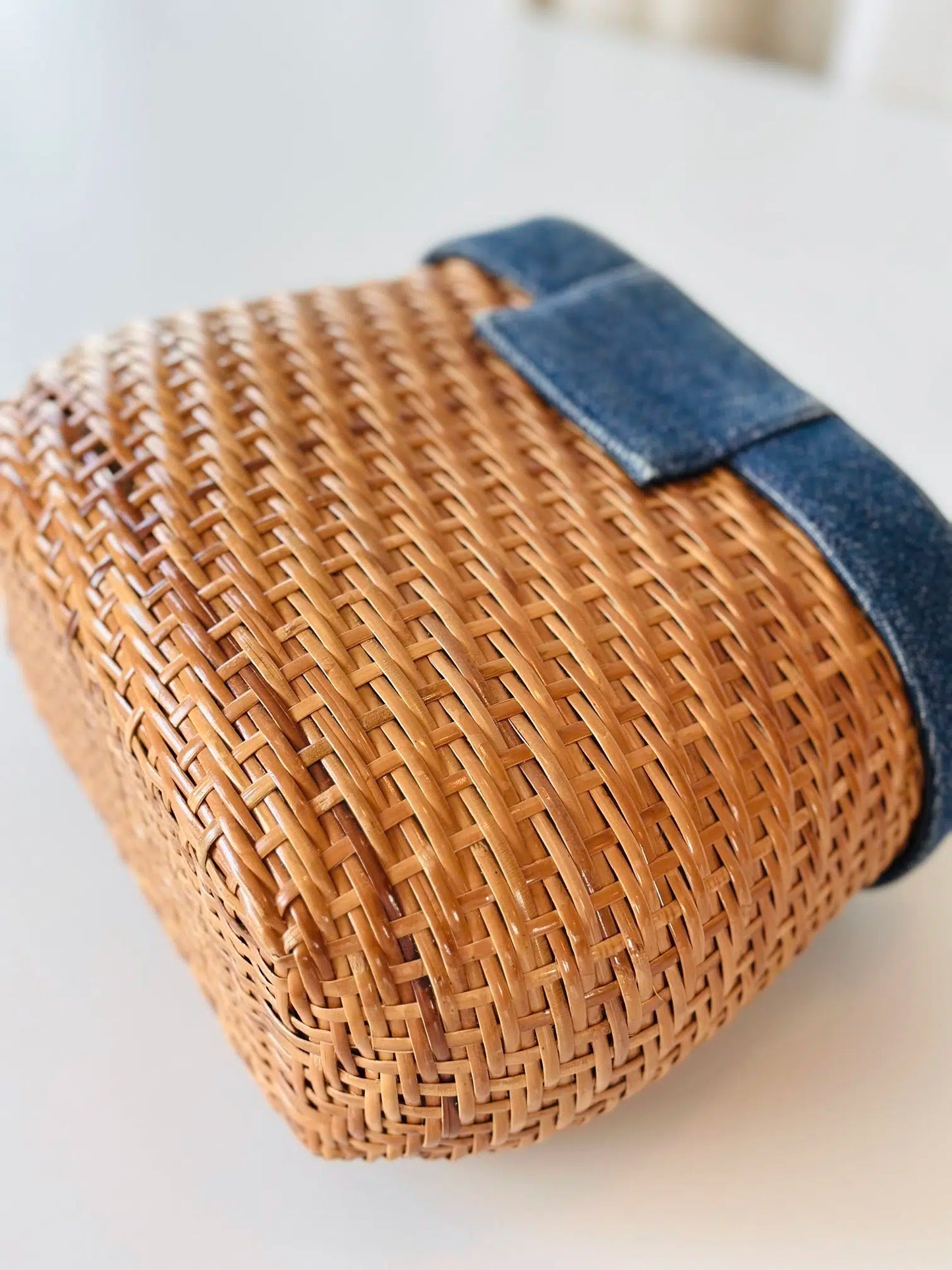 Rare Chanel denim wicker vanity