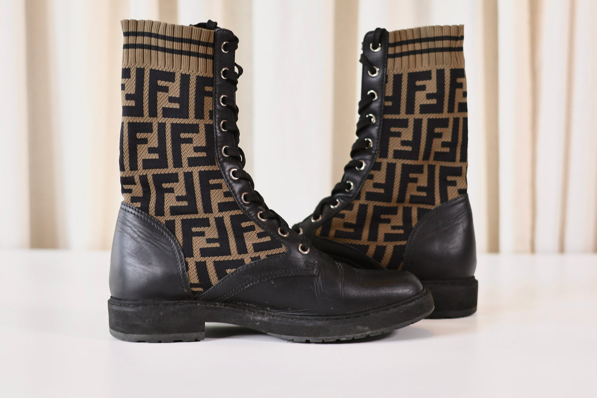 Fendi Black Boots Monogram