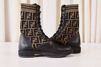 Fendi Black Boots Monogram