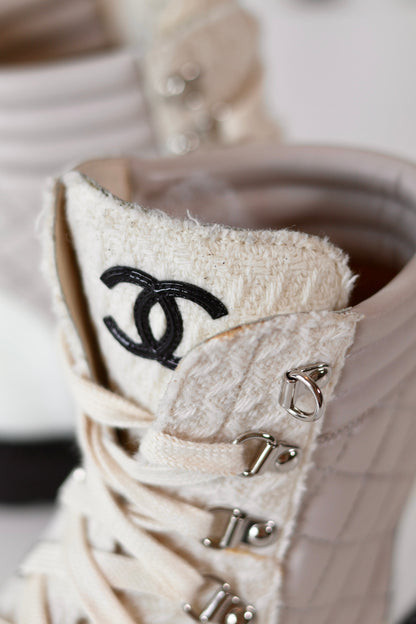 Chanel Tweed Boots