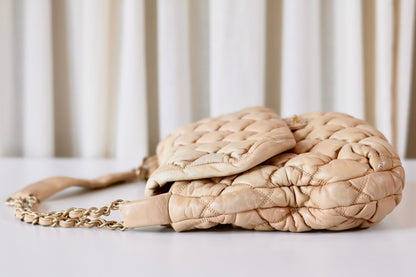 Chanel Bubble Quilted Flap Bag Beige