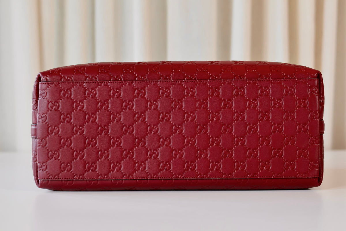 Gucci GG Signature Tote Burgundy