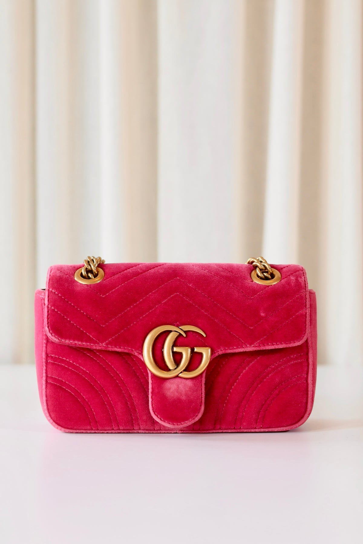 Gucci GG Marmont Small Velvet Pink