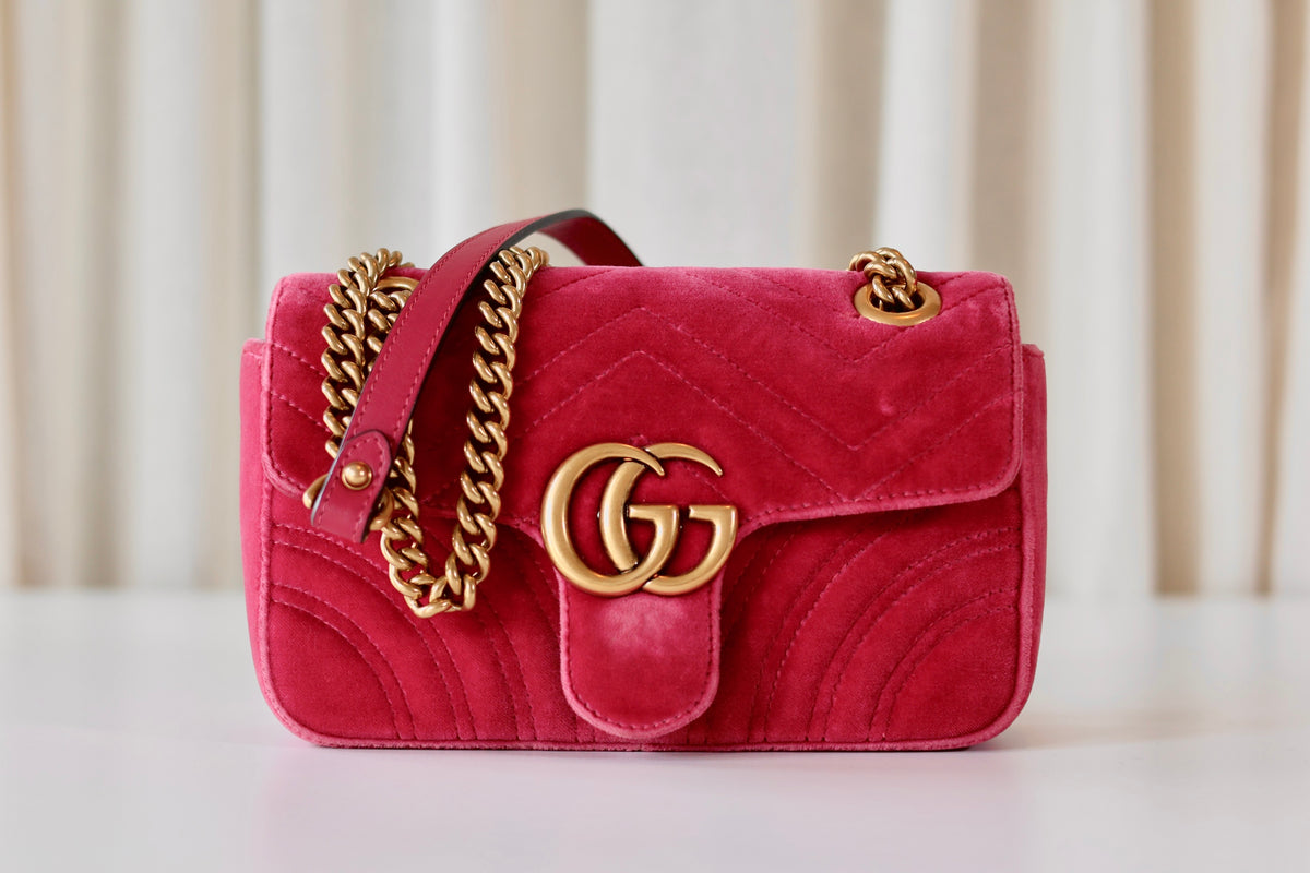 Gucci GG Marmont Small Velvet Pink