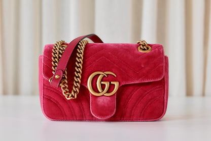 Gucci GG Marmont Small Velvet Pink