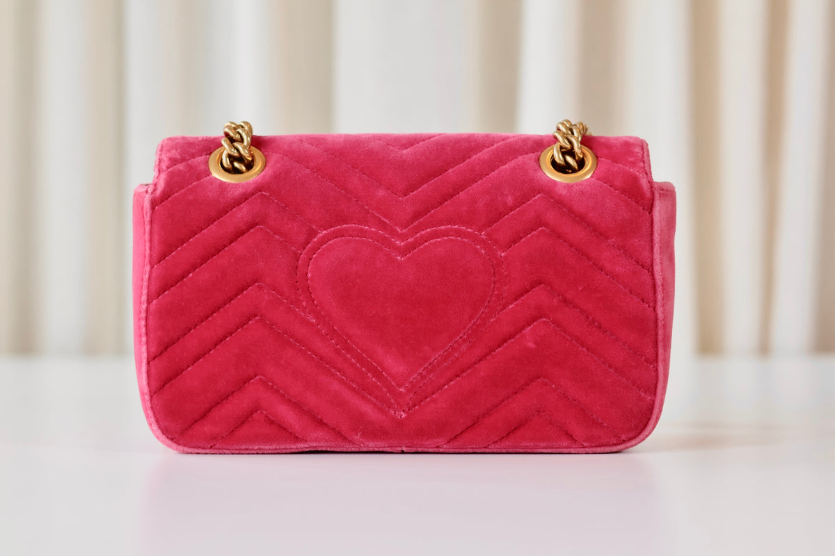 Gucci GG Marmont Small Velvet Pink
