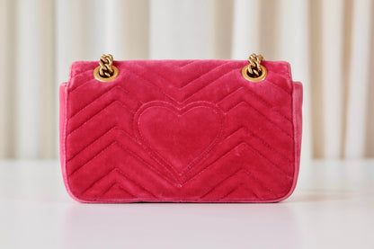 Gucci GG Marmont Small Velvet Pink