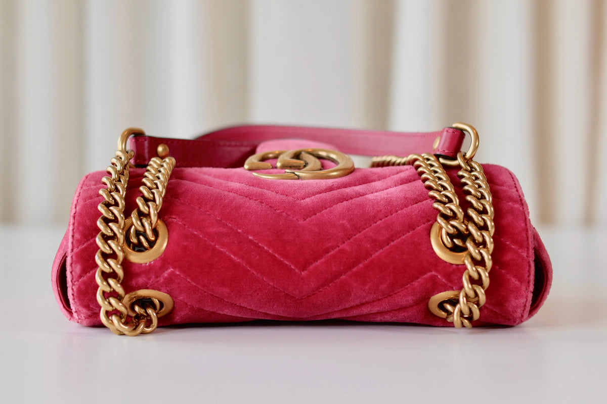 Gucci GG Marmont Small Velvet Pink