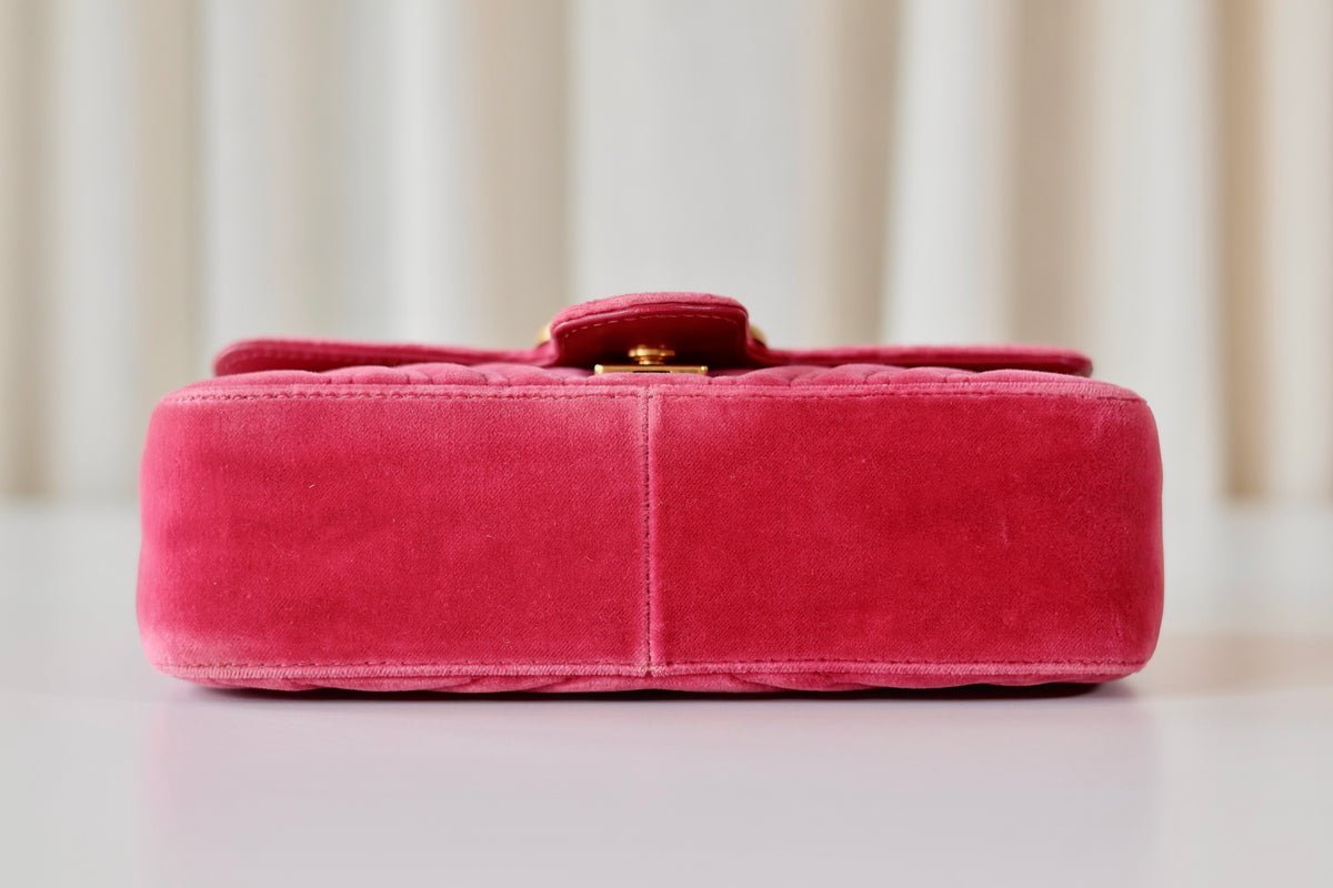 Gucci GG Marmont Small Velvet Pink
