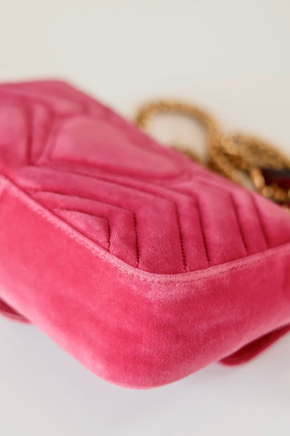 Gucci GG Marmont Small Velvet Pink