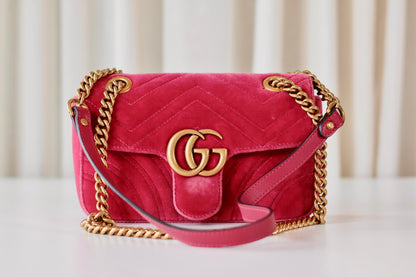 Gucci GG Marmont Small Velvet Pink