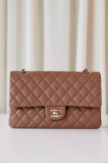 Chanel Medium Classic Double Flap Bag Light Brown