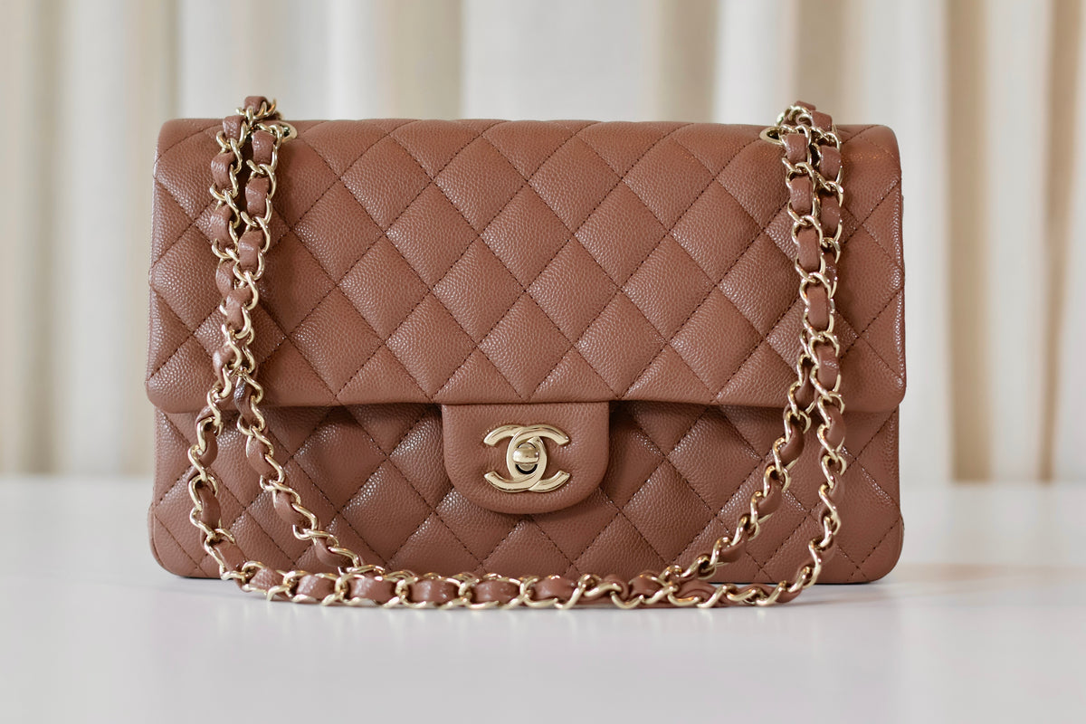 Chanel Medium Classic Double Flap Bag Light Brown