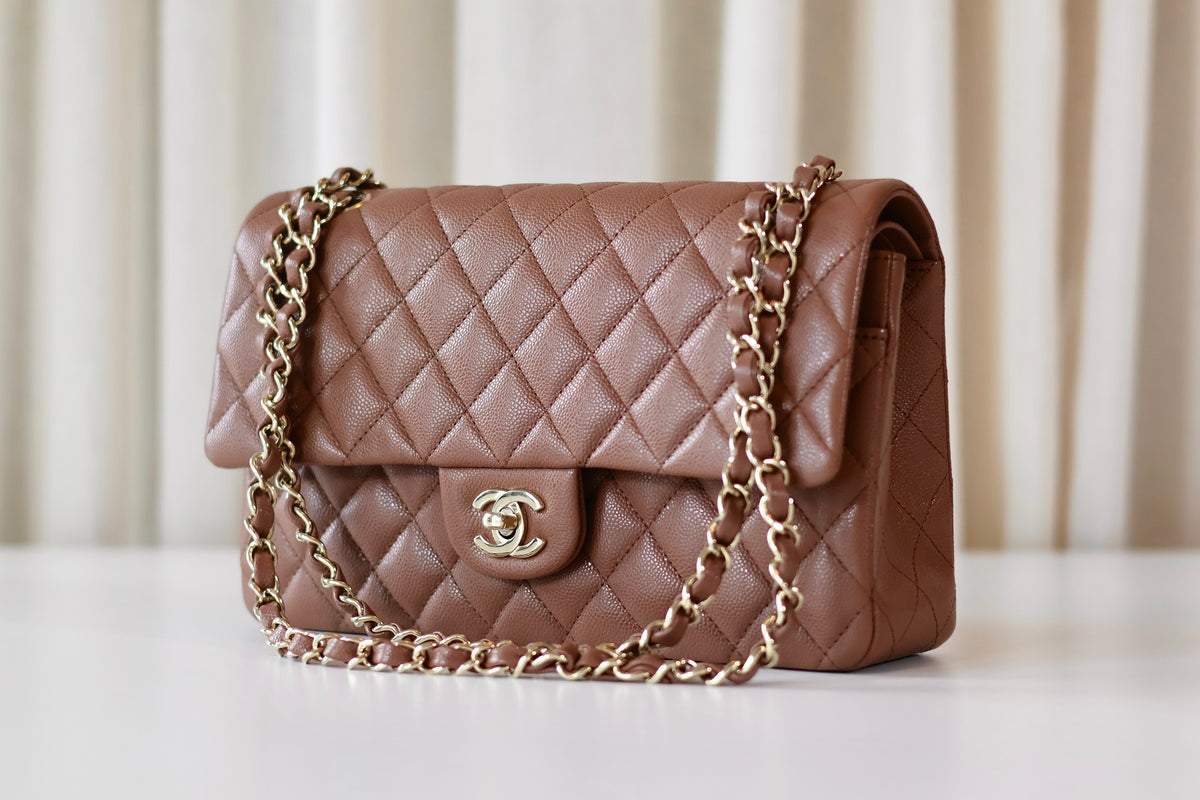Chanel Medium Classic Double Flap Bag Light Brown