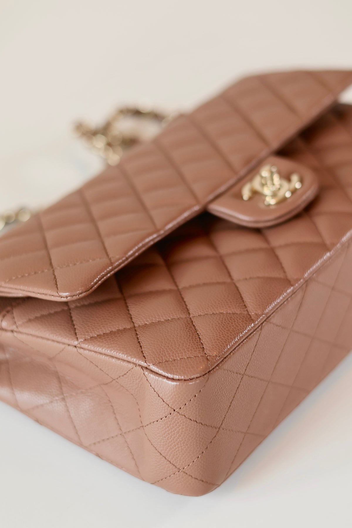 Chanel Medium Classic Double Flap Bag Light Brown