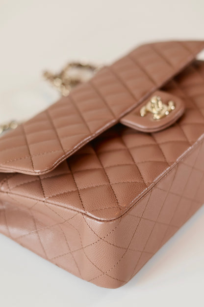 Chanel Medium Classic Double Flap Bag Light Brown