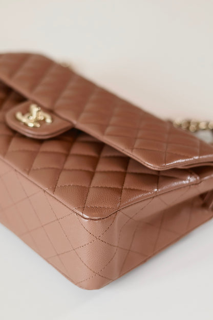 Chanel Medium Classic Double Flap Bag Light Brown