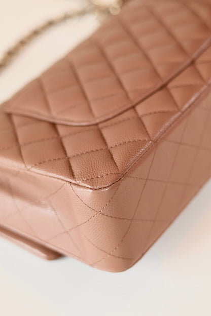 Chanel Medium Classic Double Flap Bag Light Brown